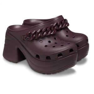 Crocs Rare Sold Out Siren Chain Clog Dark Cherry NWOT